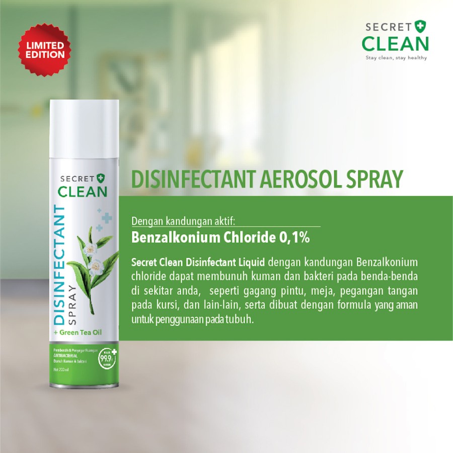 Secret Clean Disinfectant Spray Green Tea 200ml