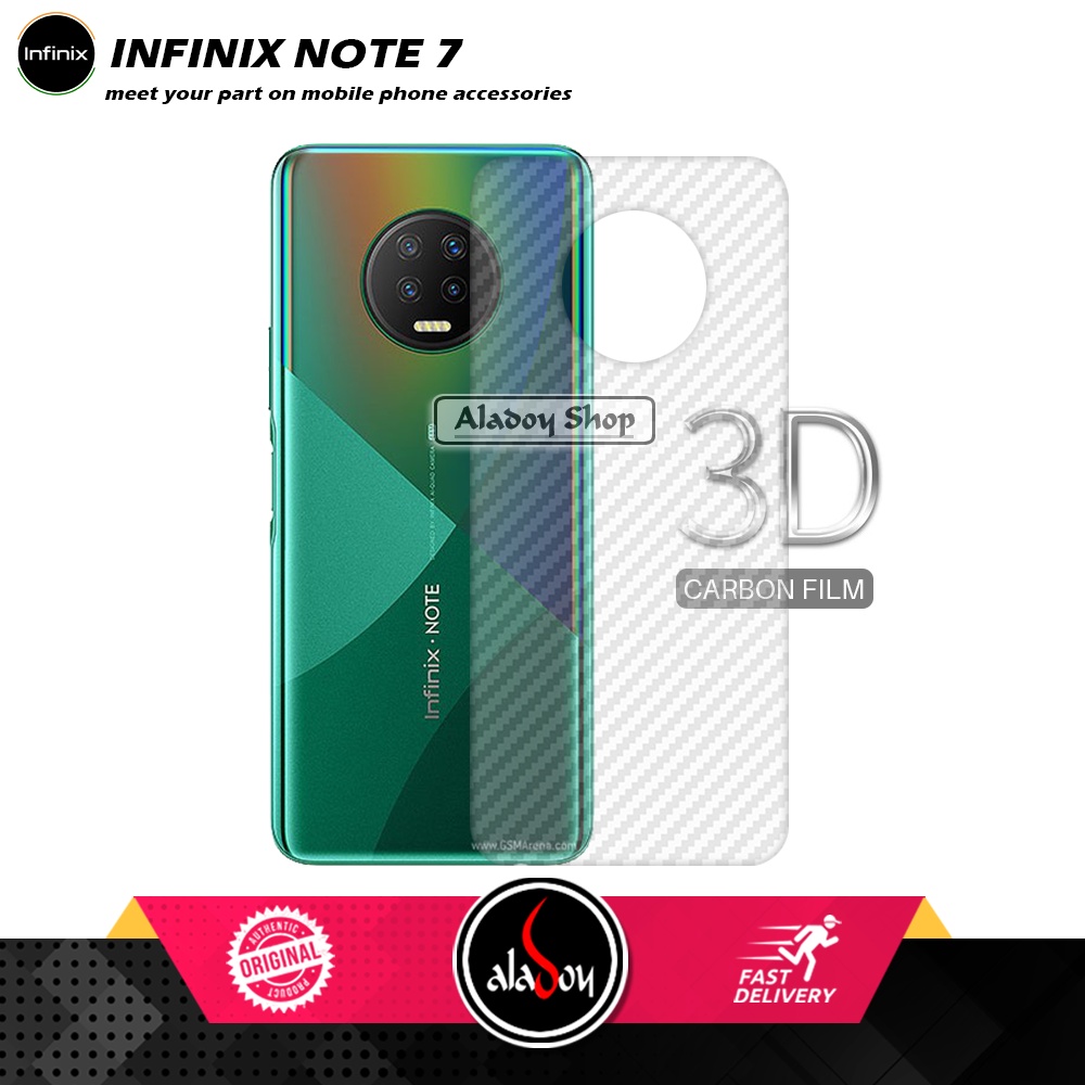 Case INFINIX NOTE 7 Armor Fusion Transparent Casing Free Skin Carbon 3D