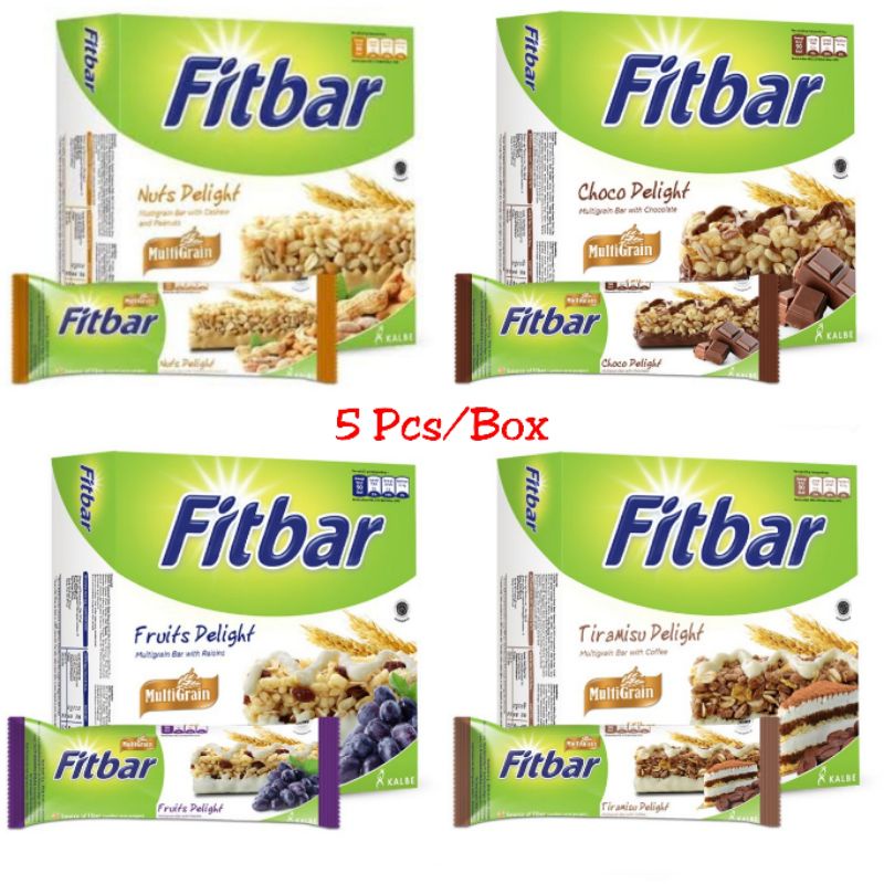 

Fitbar Multigrain 5 x 22 gram Nuts Delight / Choco Delight / Tiramisu Delight / Fruits Delight / Cheese Delight (Bisa Pilih Rasa)