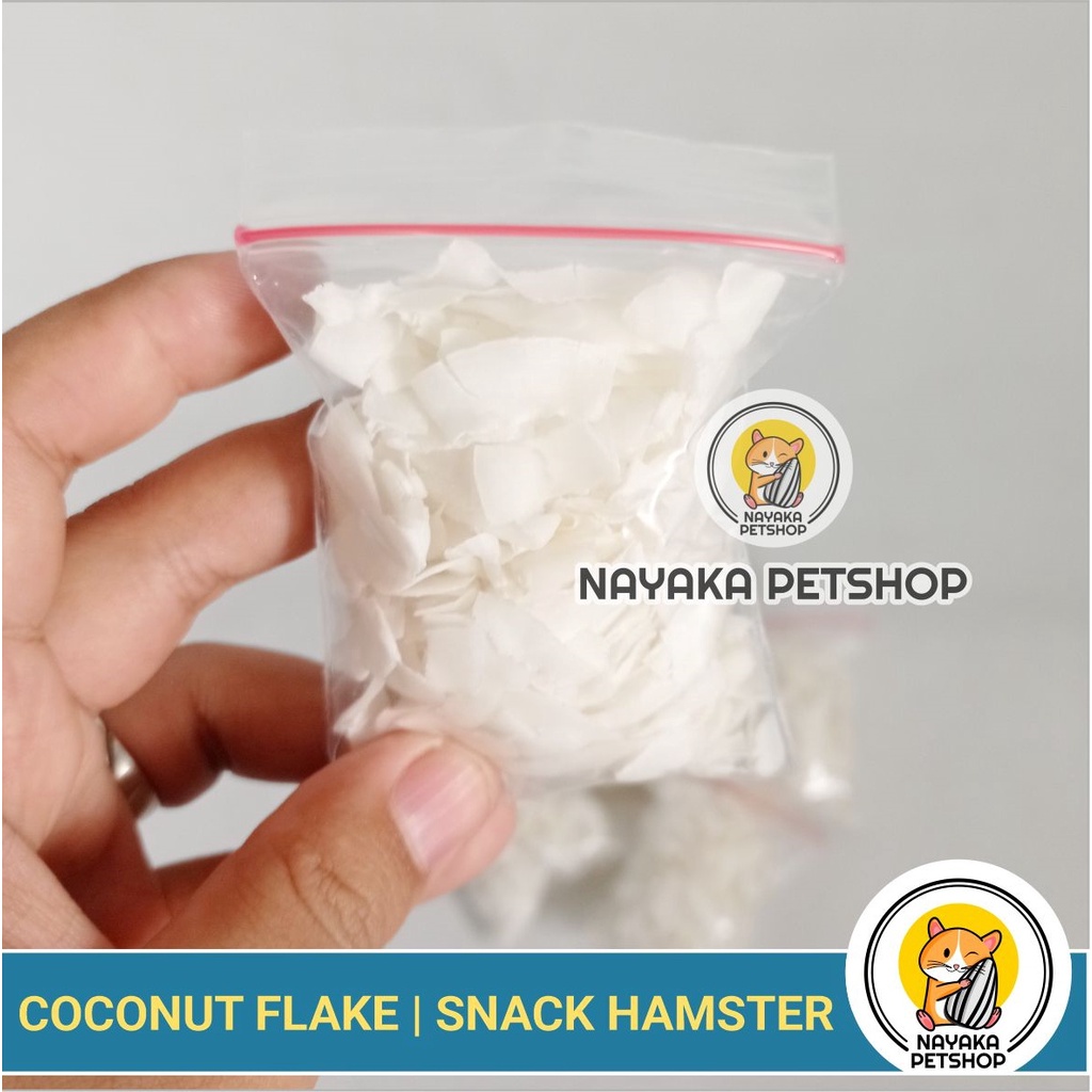 Snack Hamster Dried Coconut Flakes Kelapa Serut Kering Cemilan Ekstra Food Camilan Hewan