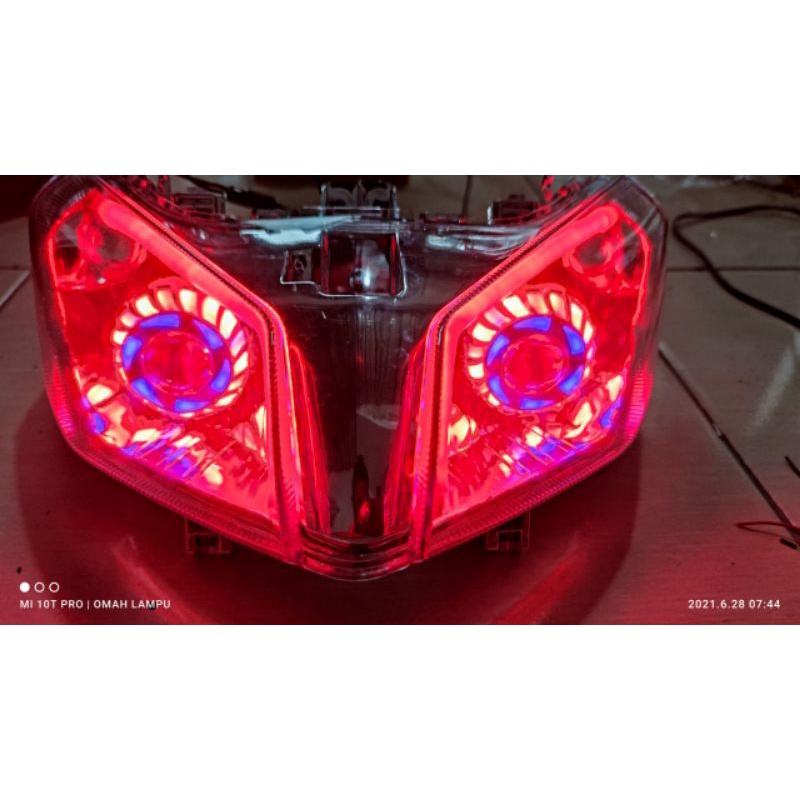 HEADLAMP PROJIE VARIO TECHNO KARBU 110CC LENGKAP  Hi LOW