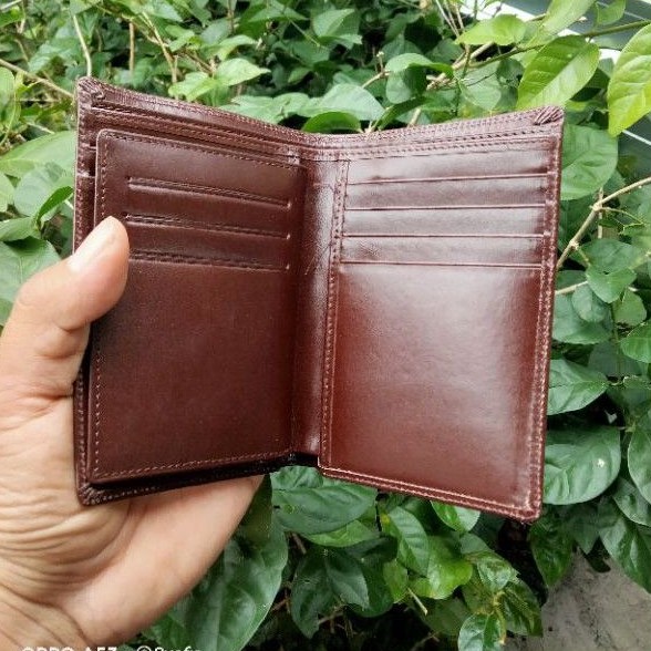 Dompet Kulit Pria berdiri 16 slot tempat kartu (dms)