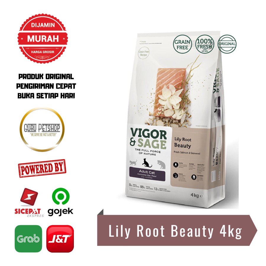 Vigor &amp; Sage Lily Root Beauty Adult Cat Food 4kg Vigor Sage Beauty