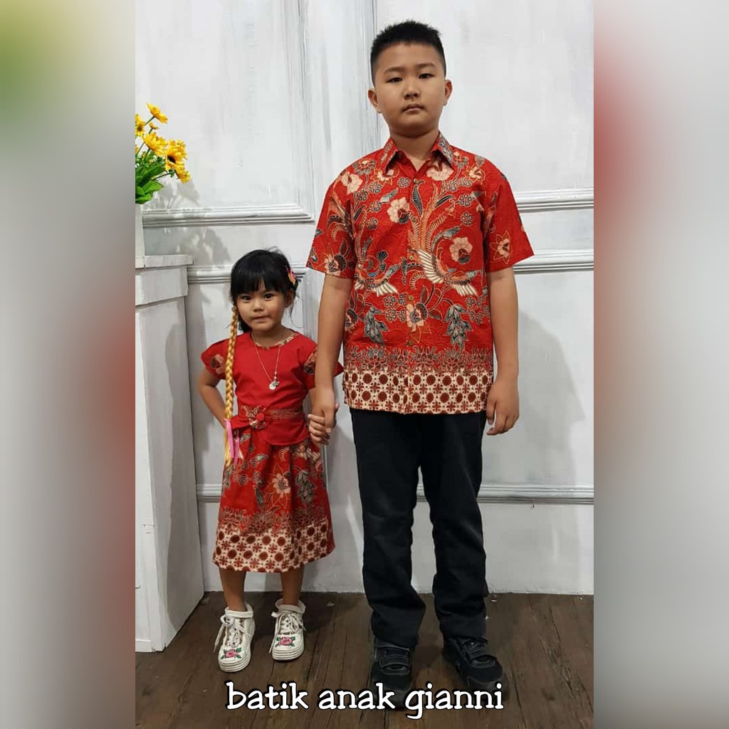 BATIK COUPLE SARIMBIT KELUARGA ANAK TERBARU JUMBO MURAH PASANGAN TUNIK MODERN GIANY GIANI MERAH