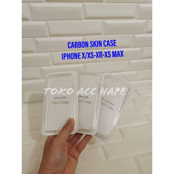 IPHONE X/XS/XR/XS MAX CARBON SKIN CASE BENING/CLEAR HIGHCOPY PREMIUM