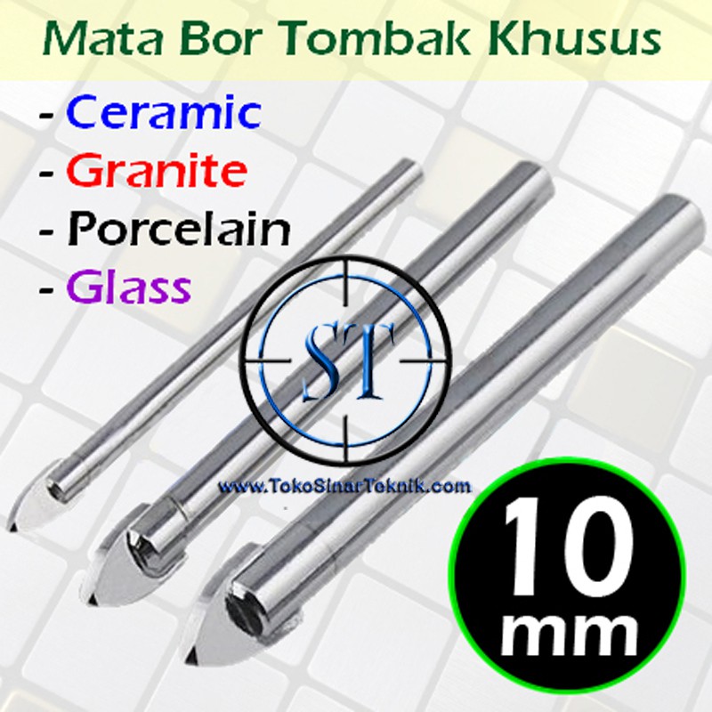 Mata Bor Tombak 3mm 4mm 5mm 6mm 8mm 10mm 12mm Keramik Granit Porselin Kaca Segitiga Ceramic Tile