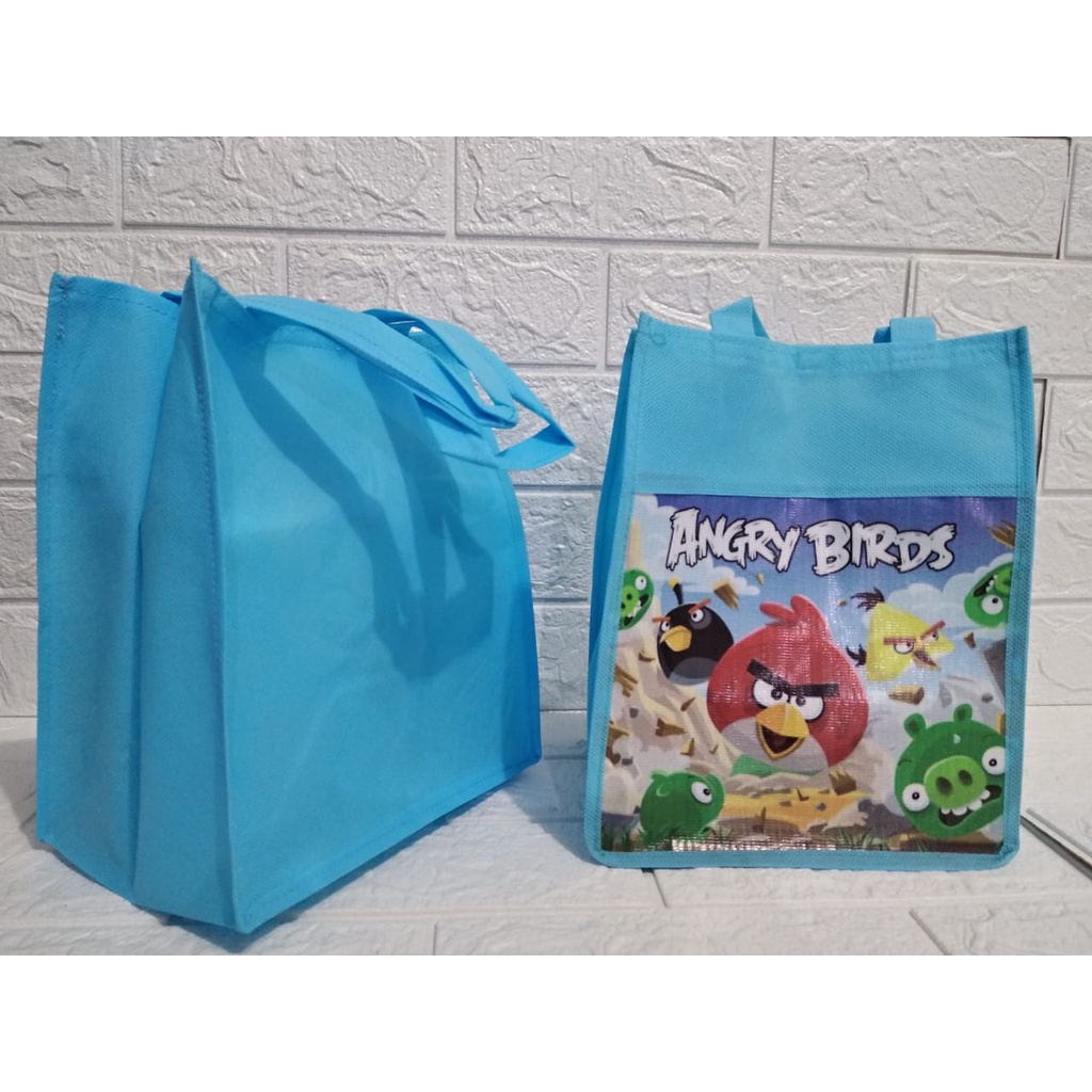 Tas NK Tema Animal Spunbond Goodie Bag Souvenir Ulang Tahun Anak Bingkisan Party Gift Birthday-Angry Birds