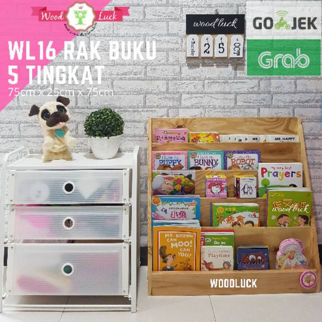  SUDAH DIRAKIT WL16 Rak  buku  anak 75x30x75 montessori 