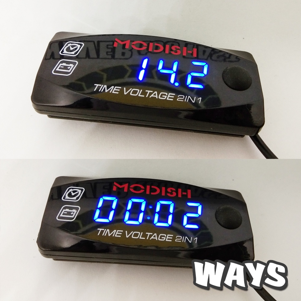 L091 | 2in1 Voltmeter Aki Accu Jam Digital LED Motor Vario Nmax PCX Aerox Vixion R15 Ninja GSX KLX