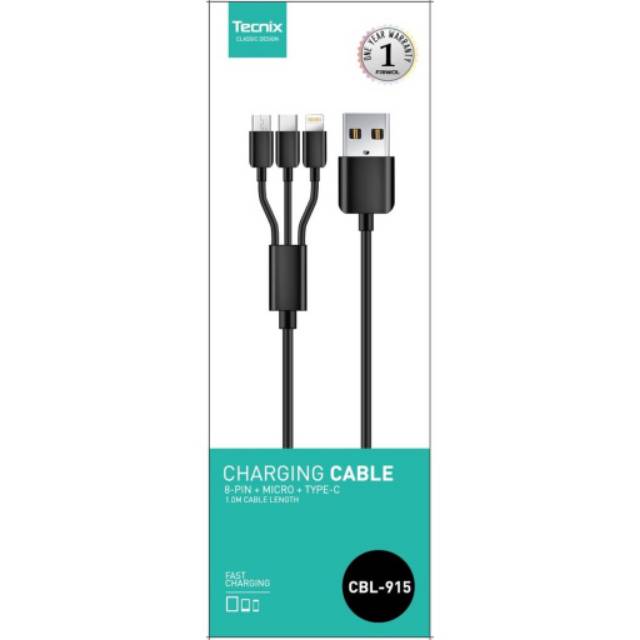 KABEL 3 IN 1 CHARGING KABEL .GARANSI 1 TAHUN