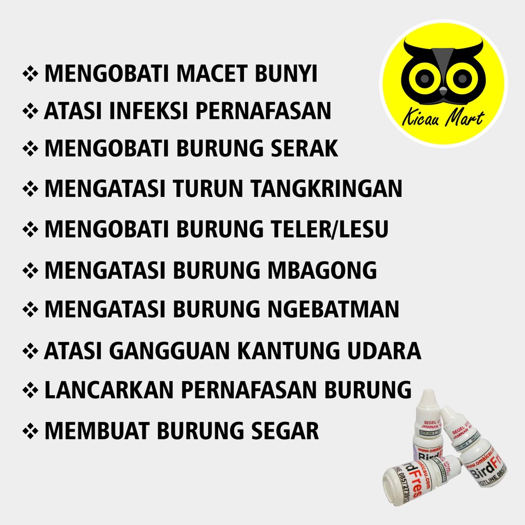 OBAT BURUNG MURAI KACER LOVEBIRD KENARI PLECI MBAGONG TURUN TANGKRINGAN BIRD FRESH OM KICAU VBIFROK