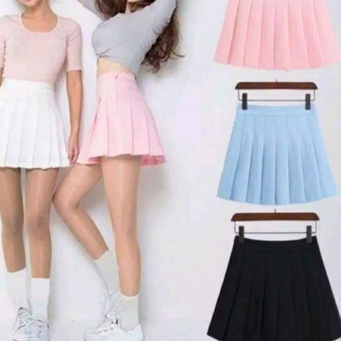 rok mini skirt tennis golf wanita korea bawahan tenis jepang sekolah