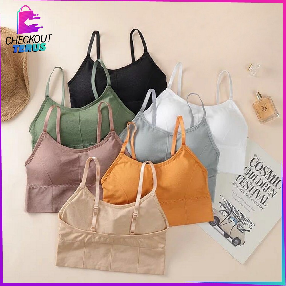 CT P46-49 Bra Renda Bralette Lace Pakaian Dalam Atasan Wanita Bra Crop Top Sport Bra Push Up Tanpa Kawat Bra Olahraga