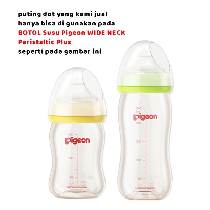 Pigeon nipple soft touch peristaltic plus wide neck bottle - dot botol susu pigeon