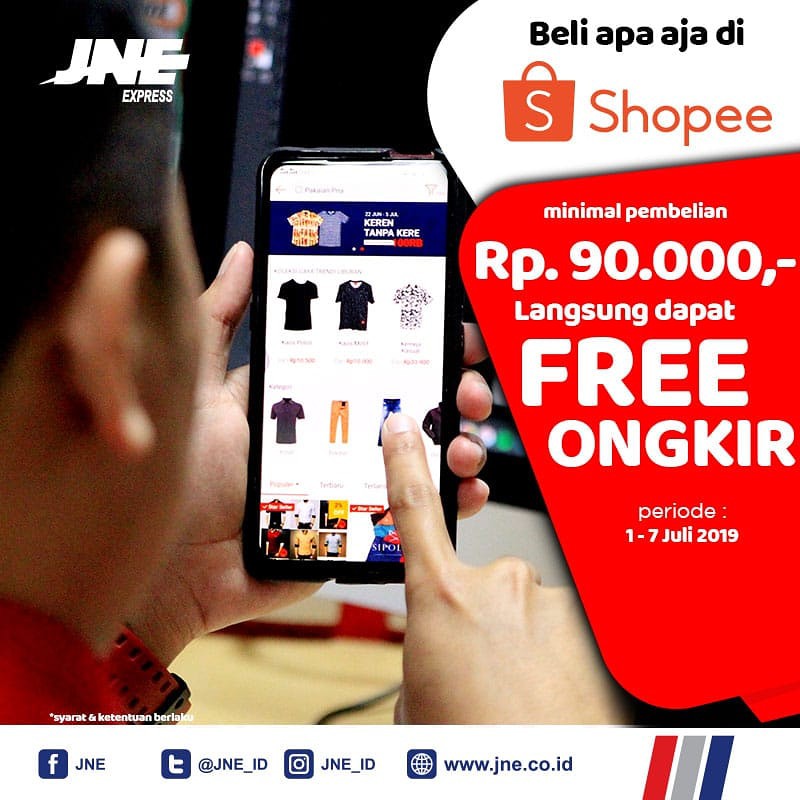 free ongkir jne tangal 1 sampai tangal 7 minim pembelian 90rb