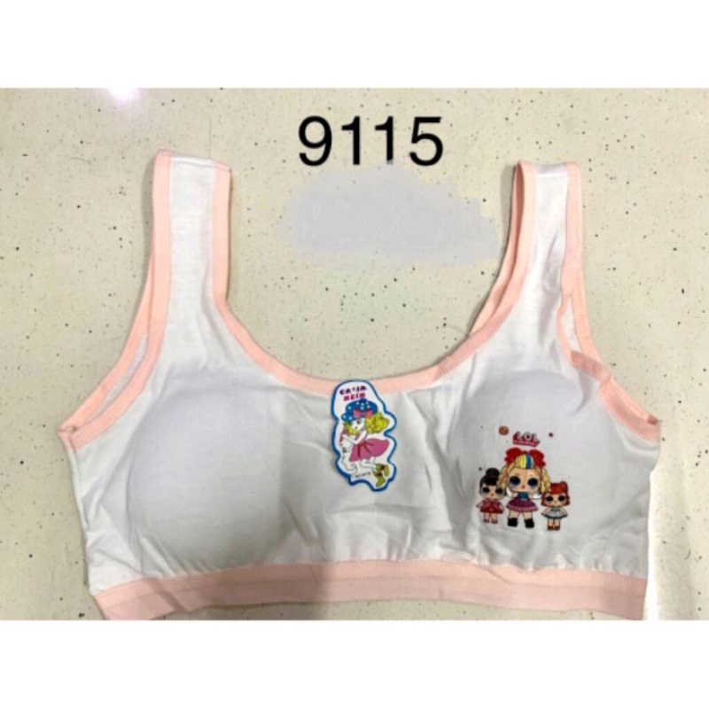 Miniset Busa Anak ABG Perempuan/ Miniset Cup Bra Karakter Tali Besar (busa bisa di lepas)