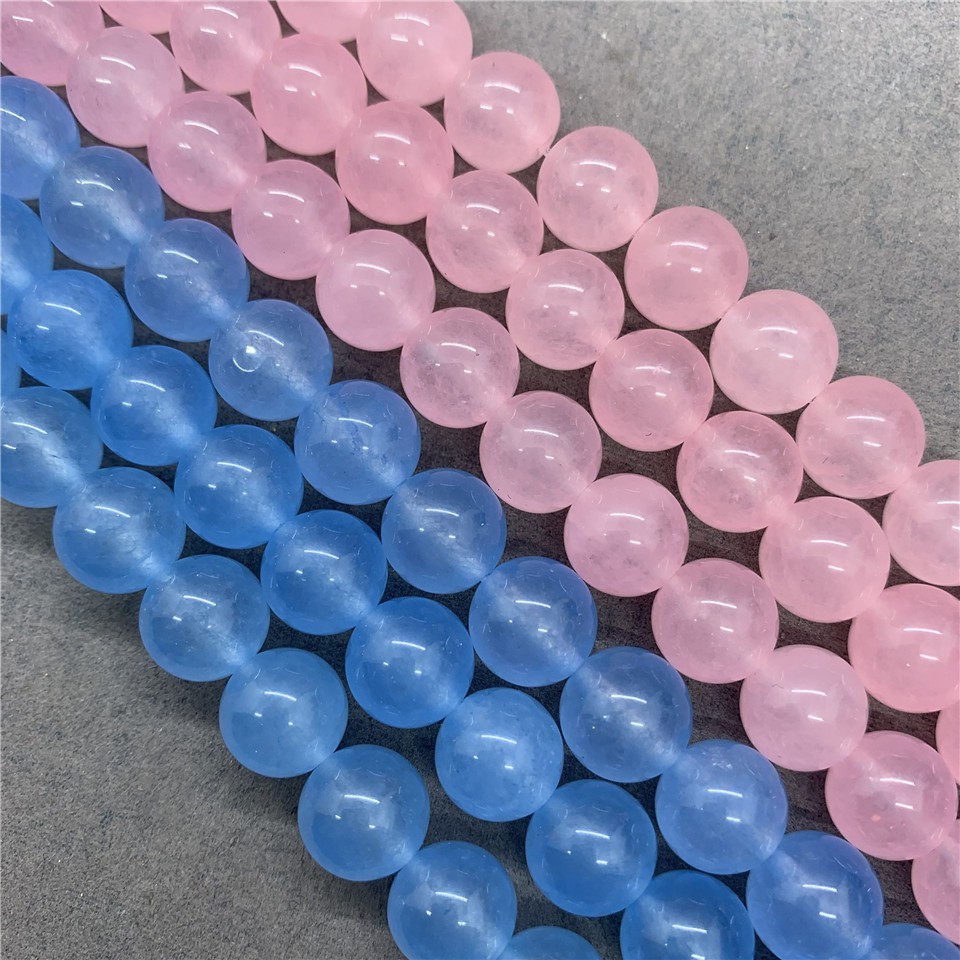 Pink Blue Agate Beads Stone