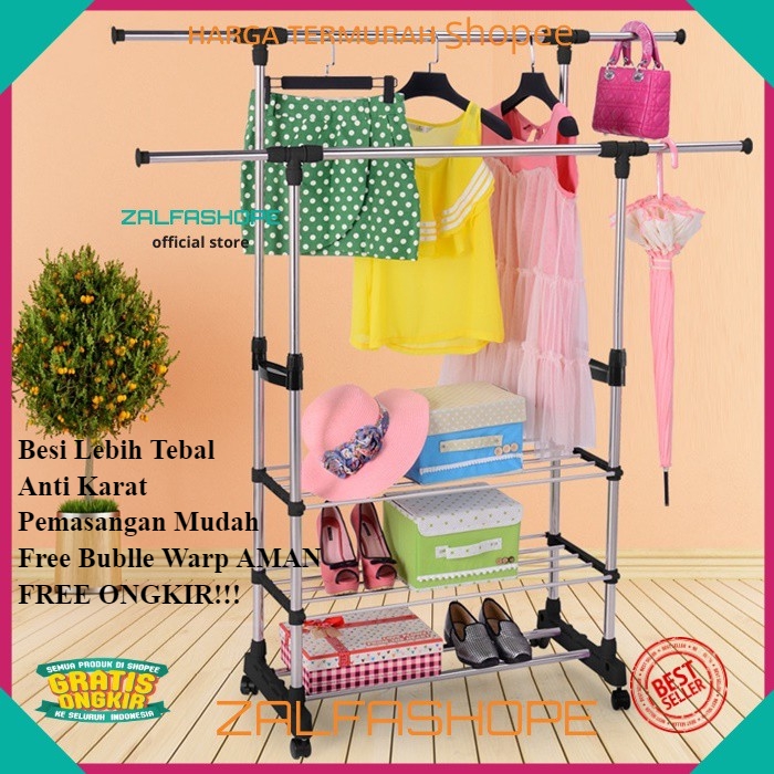 Gantungan Baju Besi Stand Hanger Baju Rak Gantung Baju Rak Gantungan Baju Besi Stand Hanger Baju Rak Gantung Baju Rak