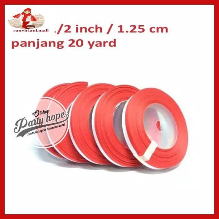 

E343Te6- Pita Satin Merah Putih 1/2 Inci / Hiasan 17 Agustushut Ri / Pita Kain Yuiu9O-