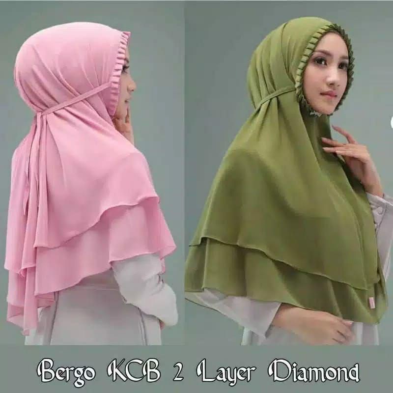 Hijab bergo lipit KCB 2 layer dyamon