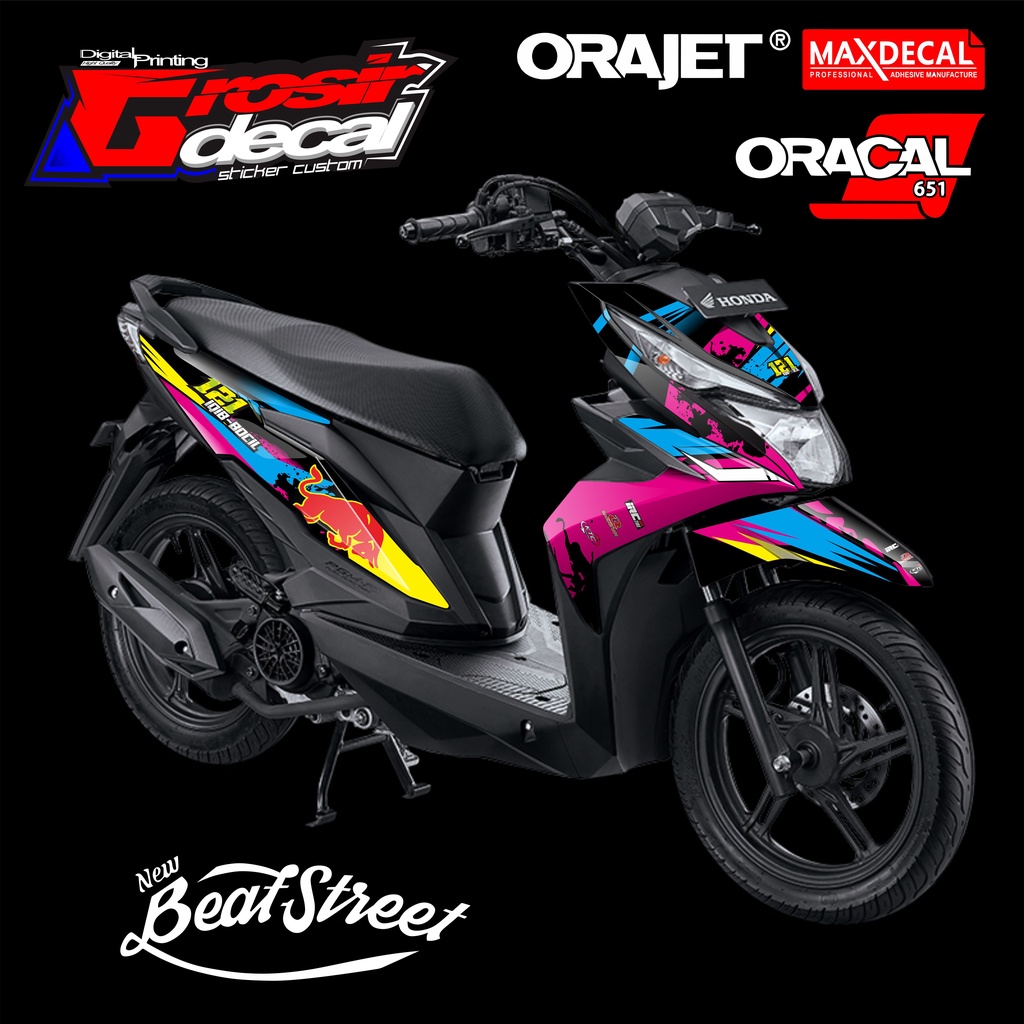 Decal sticker honda beat street redbull Dekal stiker honda beat street fullbody