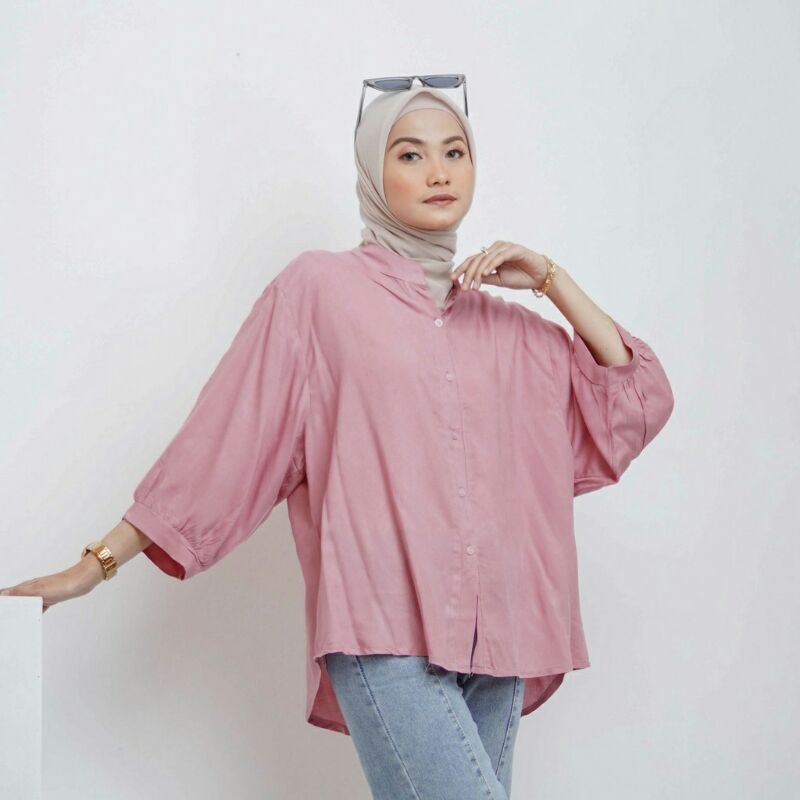 BEFAST - ZEC OOTD Wanita Kemeja EVAZ / Zura RAYON DIAMOND / Atasan Kemaja Kekiniaan Remaja / Kemeja Casual Wanita / Kem Polos Formal / Terbaru 2022 / Terlaris / kemeja Lengan Panjang