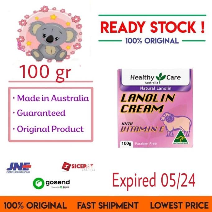 Healthy Care Natural Lanolin & Vitamin E Cream 100Gr Ori Australia Fatihstore121