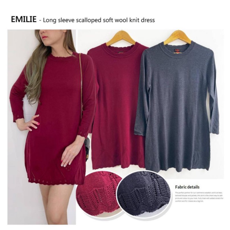 Ameli* longsleeve tunik maroon