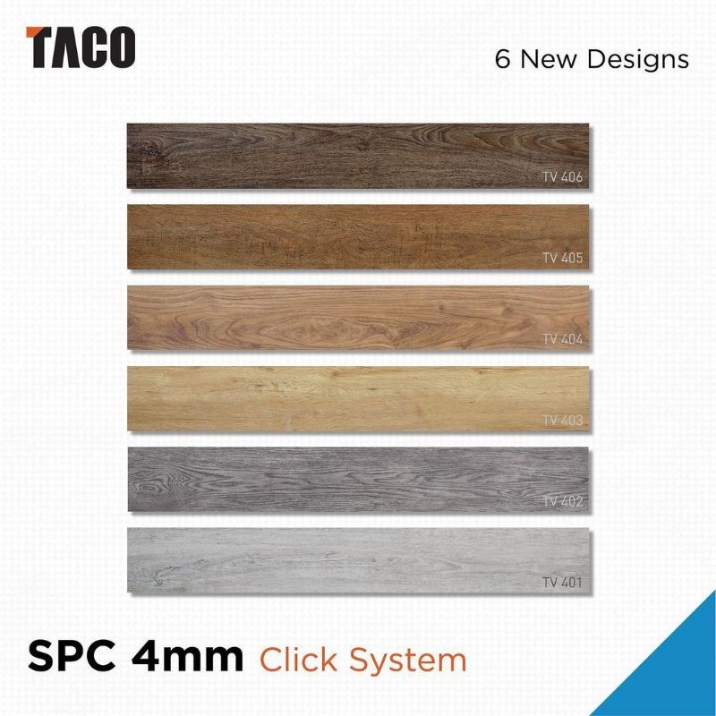 SPC flooring Klik tanpa lem Merk TACO