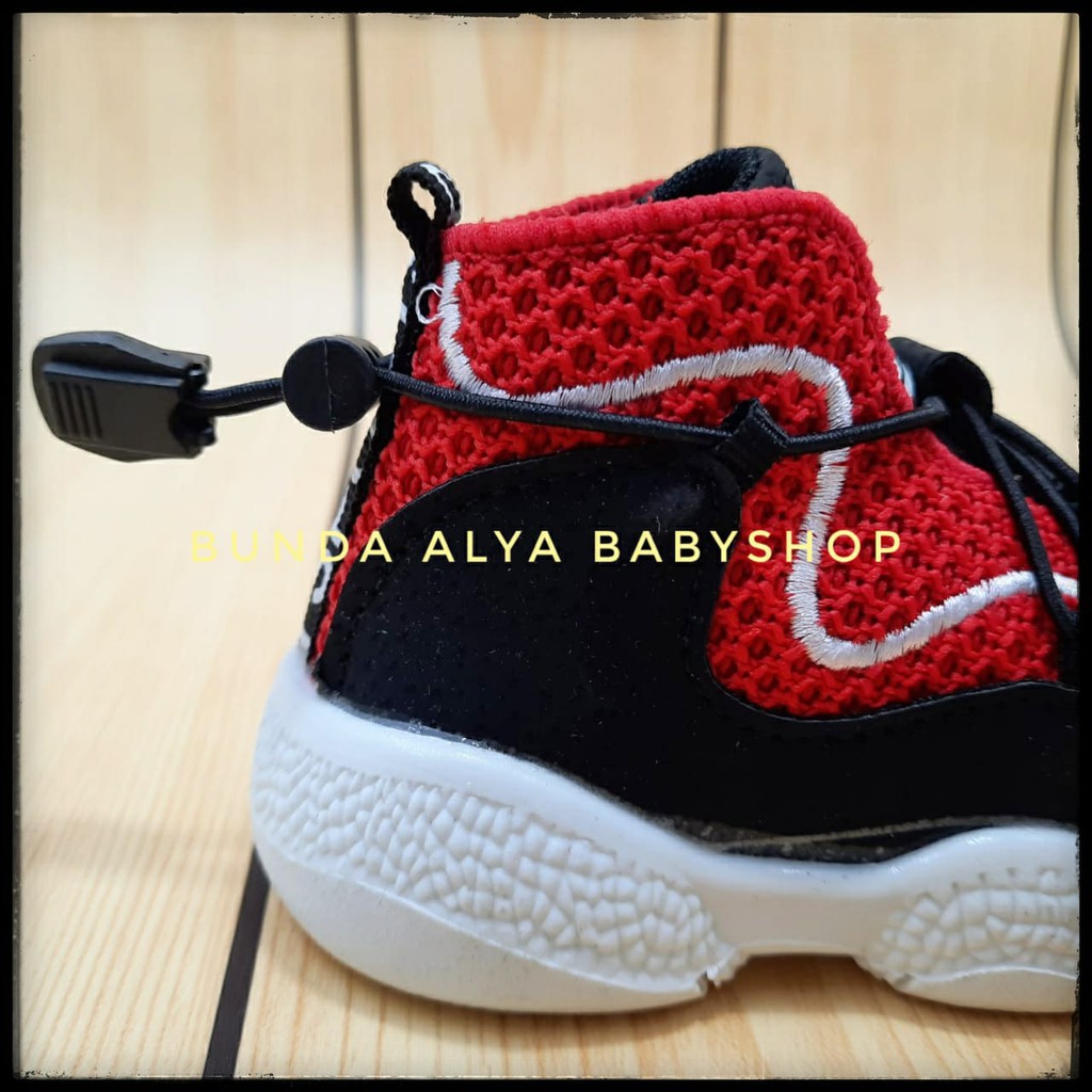 Sepatu Anak Laki Laki IMPORT Usia 1 2 8 9 Tahun MERAH Sneakers Size 21 35 Lentur - Sepatu Anak Sport