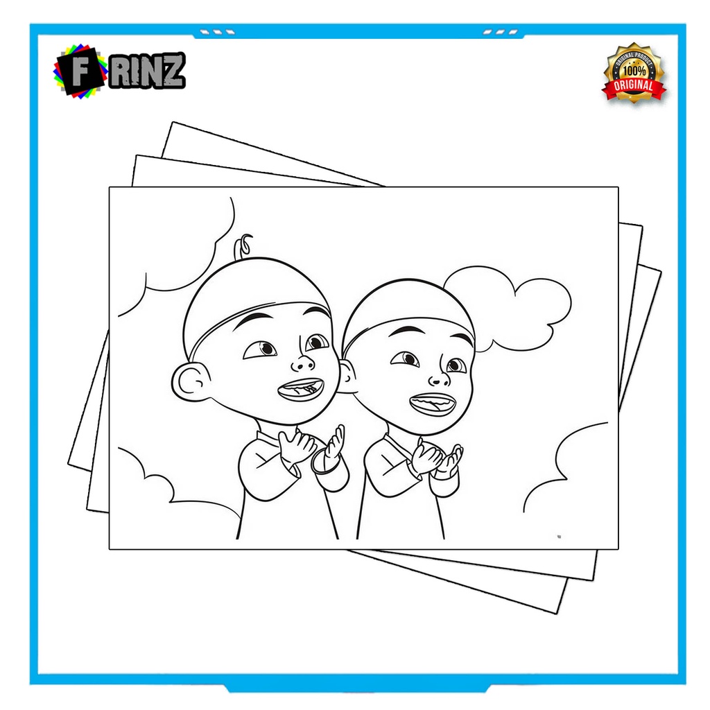 Gambar Sketsa Mewarnai ~ 07 . Upin Ipin Part 1 / Seketsa Lukis / Drawing Sketch / Menggambar-05