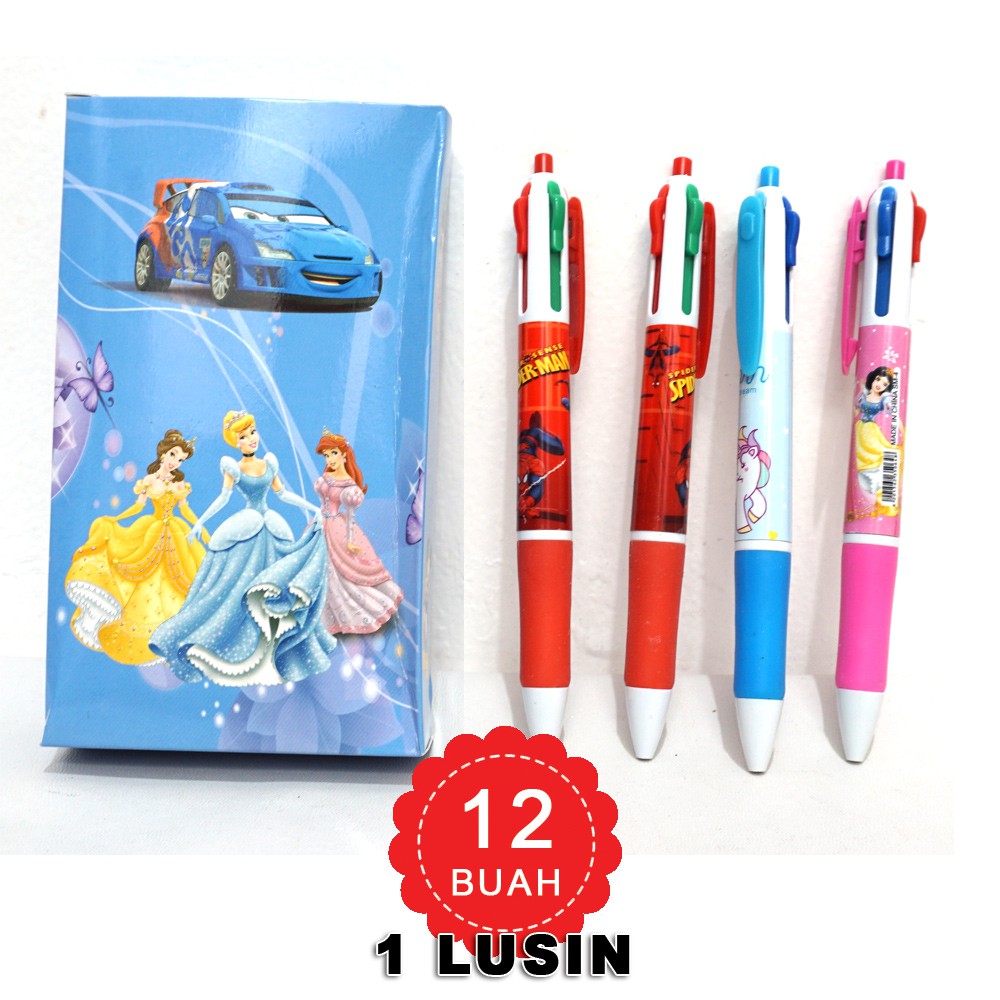 

Pulpen rainbow 4 in 1 Karakter Kartun - Pulpen 4 in 1 - Pulpen 4in1 LUSINAN