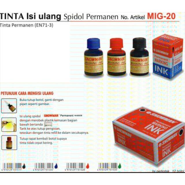 

Tinta Spidol Permanent Merek Snowman