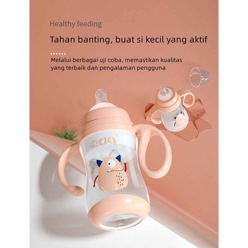 Botol Susu Bayi Leher Lebar Wide Neck Botol Susu 2 IN 1 Dot+Straw Botol Susu PP Anti Kolik BB02