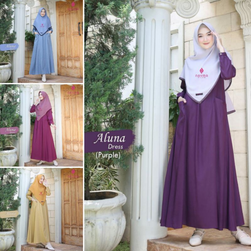 GAMIS/DRESS MUSLIMAH SYARI ALUNA BY NAYMA HIJAB