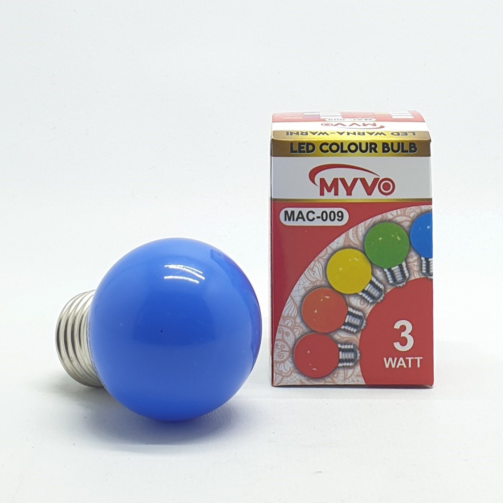 Myvo Biru Lampu Led Ping Pong 3W E27 Warna Biru / Lampu Dekorasi