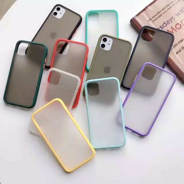 IPHONE 6 IPHONE 7 IPHONE 8 case doff fuze transparant hardcase dove matte aerocase macaron full colour casing cover protect camera pelindung kamera