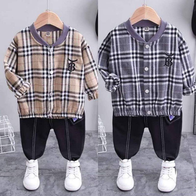 Setelan jaket anak burberi 2-6