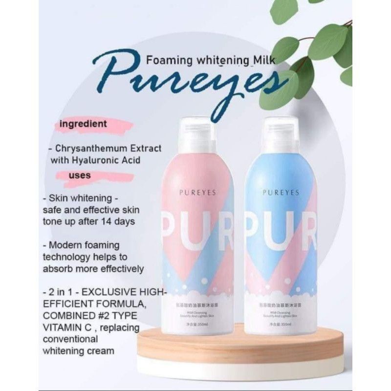 Pureyes Shower Milk Whitening Foam Original/Foam Pemutih Kulit/Pureyes milk white