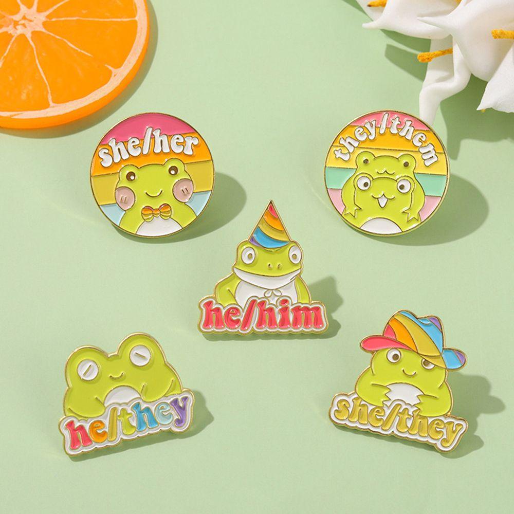 Lily Kodok Enamel Pin Cat Lucu Pin Hadiah Lencana Anak