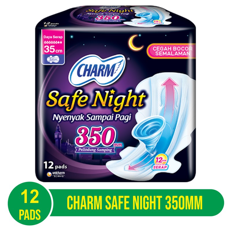 CHARM Safe Night Gathers 35 cm 12 pads