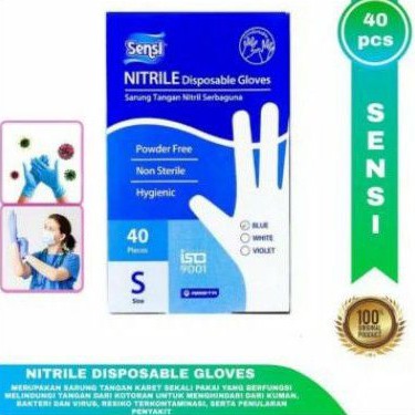 Sensi Nitrile Disposable Gloves Isi 40pcs