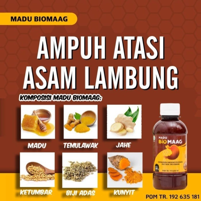 Madu Biomaag Spesialis Penyakit Maag, Asam Lambung Tinggi, Gerd, Radang Usus