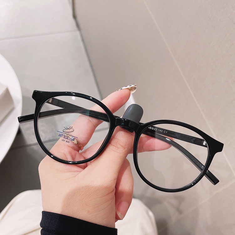 Viendo Kacamata Photocromic Anti Radiasi Minus Wanita Pria Cowok Elastik TR90 Korea Gaya Terbaru Frame Kacamata Komputer Anti Silu Blueray Sinar Matahari UV400 Kaca Mata optik-Black