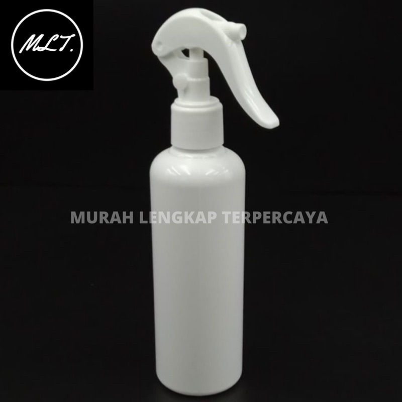 BOTOL SPRAY TRIGGER 250ML PUTIH TRIGER SPRAY PUTIH PET GLOSSY