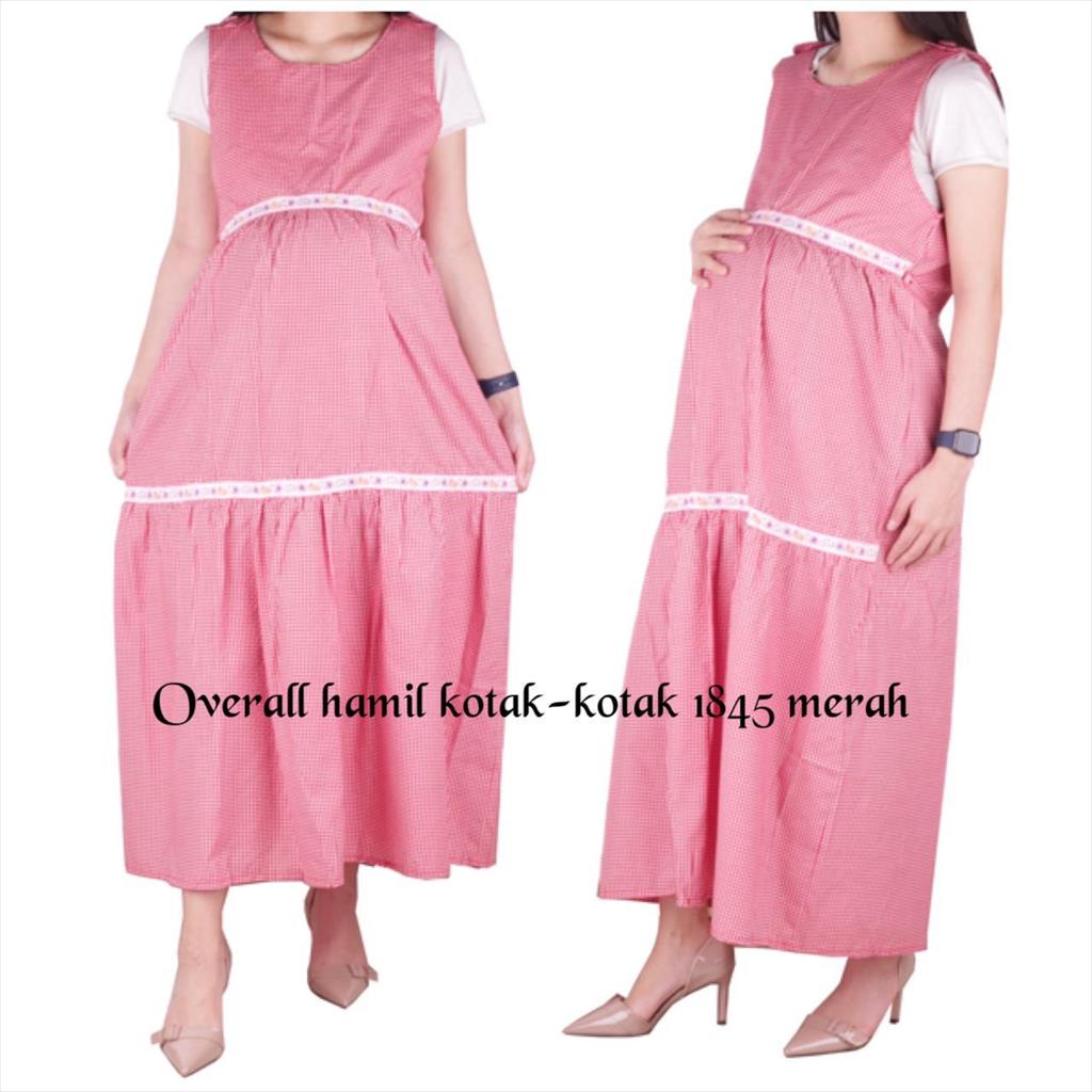 Baju Hamil Overall Kotak - Kotak ( No Inner ) 1845