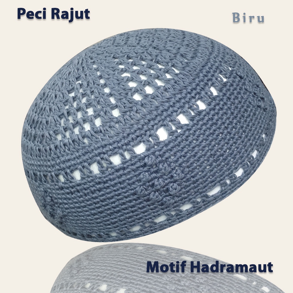 Peci hadramaut polos warna biru