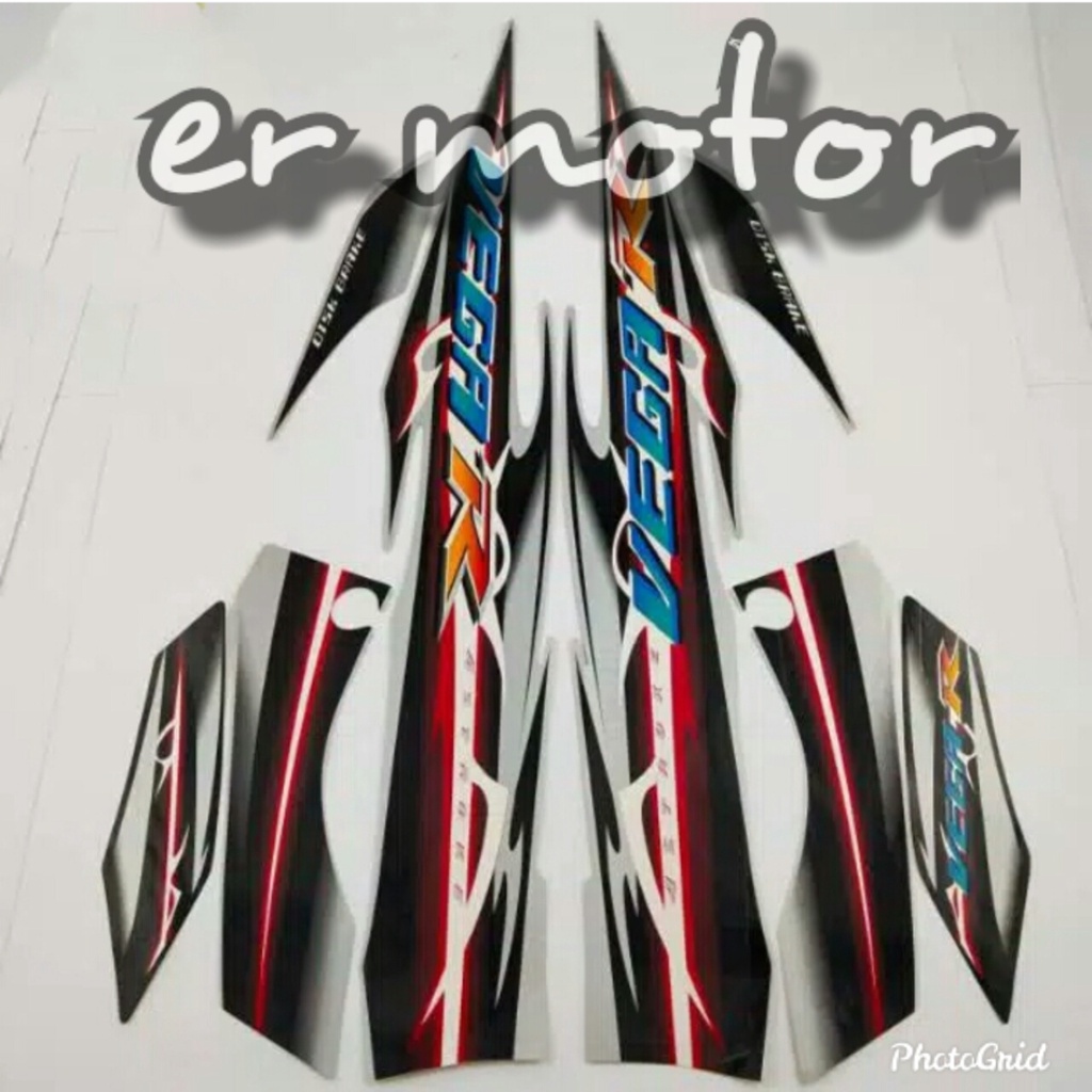 striping sticker motor yamaha vega r new silver hitam 2007 2008