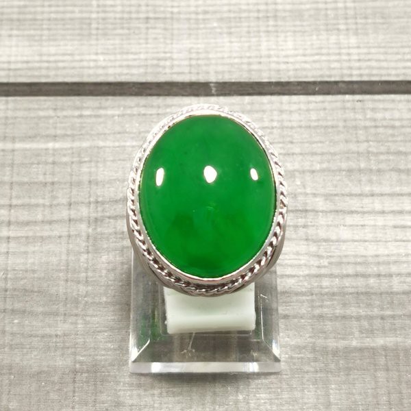 CINCIN BATU AKIK NATURAL GIOK BIRMA GREEN JADEITE JADE TYPE C lst 05