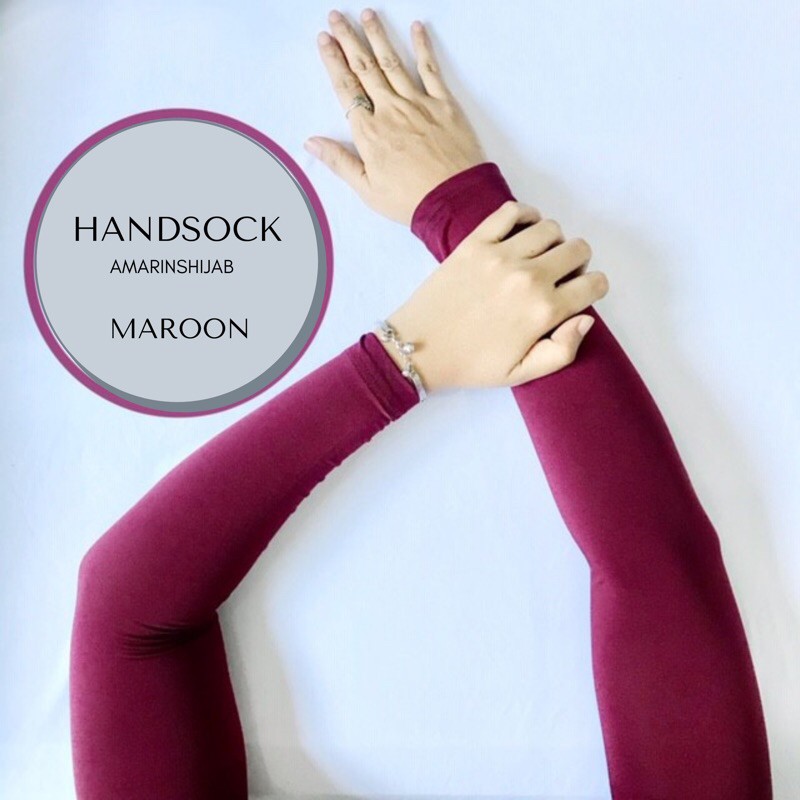 Manset tangan spandek Ballon / Handsock polos lengan panjang / Manset tangan wanita dan pria-Maroon